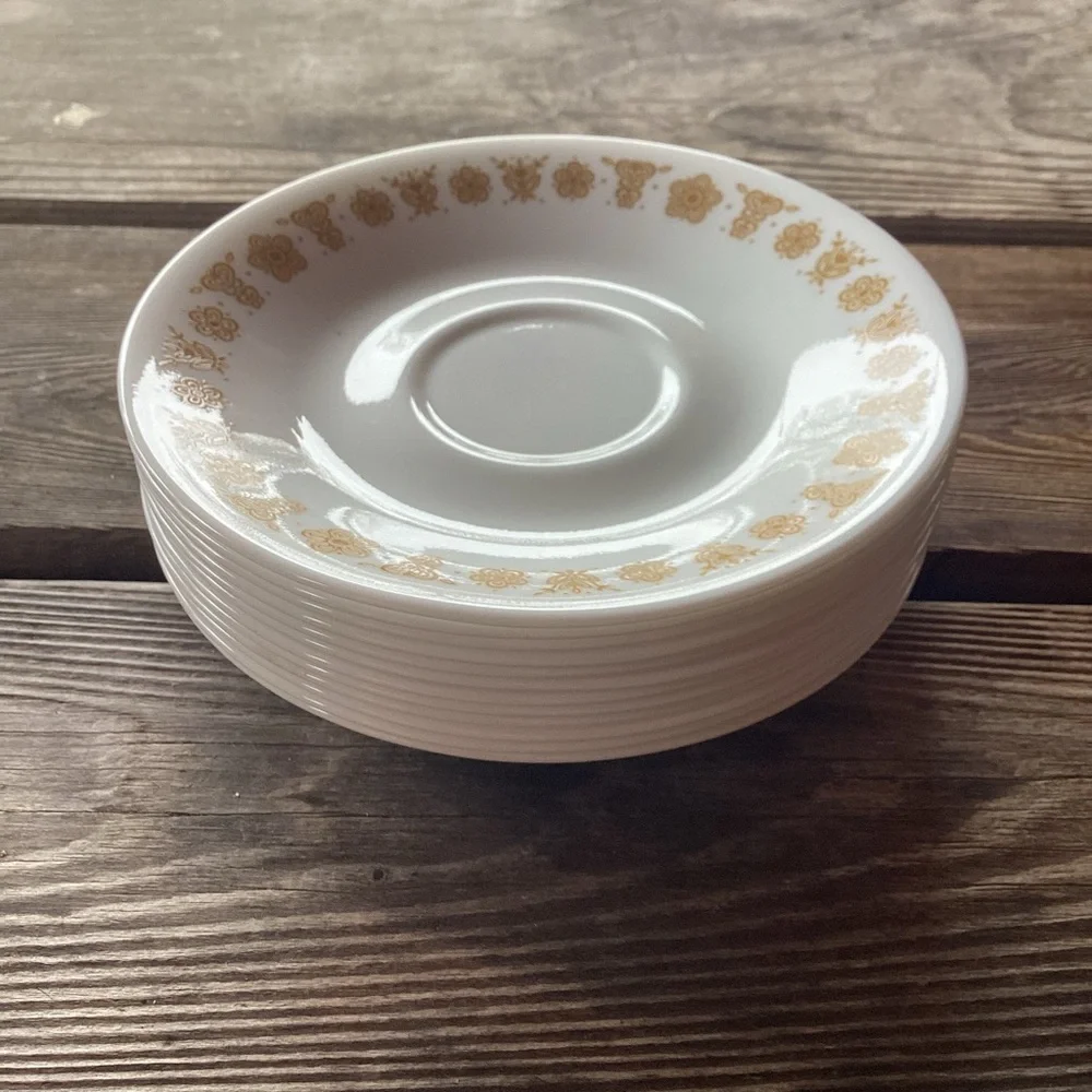 Corelle Butterfly Gold Vintage Saucers - set of 12